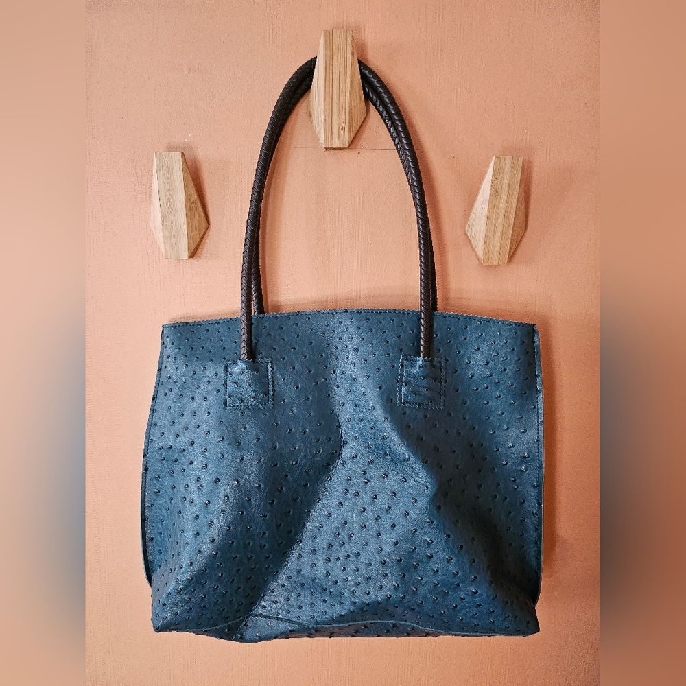 Faux Ostrich XL bag laptop diaper purse any large tote zippered